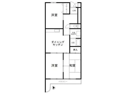 センチュリー芝久保第2(3DK/3階)の間取り写真