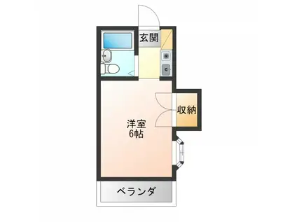 フォート佐古(1K/2階)の間取り写真