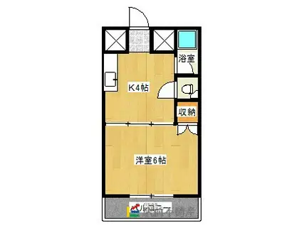 ネオステージⅢ(1K/3階)の間取り写真