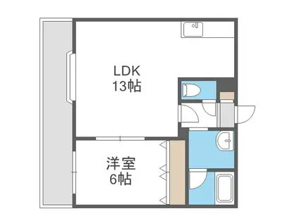 コンチネンタル山の手VII(2LDK/3階)の間取り写真