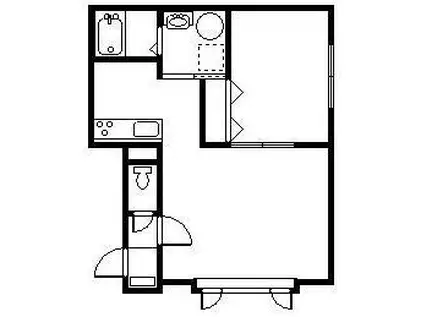 エクセルシオールII(1LDK/1階)の間取り写真