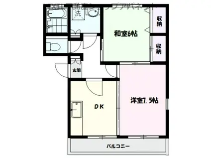 フレール江南(2DK/3階)の間取り写真