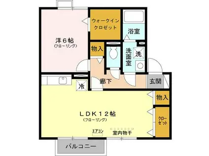 ニューソレイユ(1LDK/2階)の間取り写真