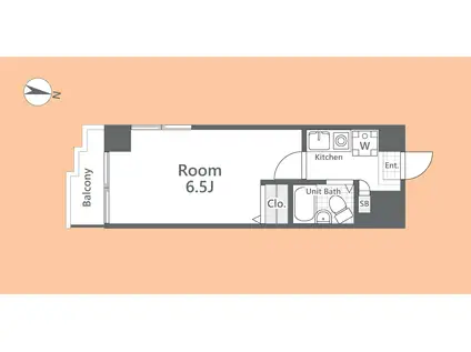 サンフレグランス(1K/2階)の間取り写真