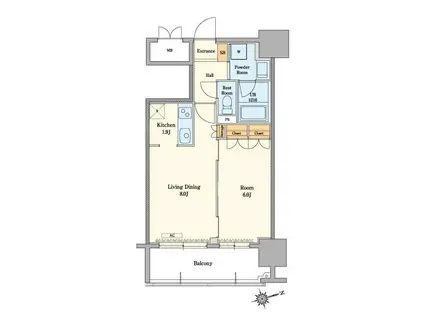 RJRプレシア吉塚駅前II(1LDK/4階)の間取り写真