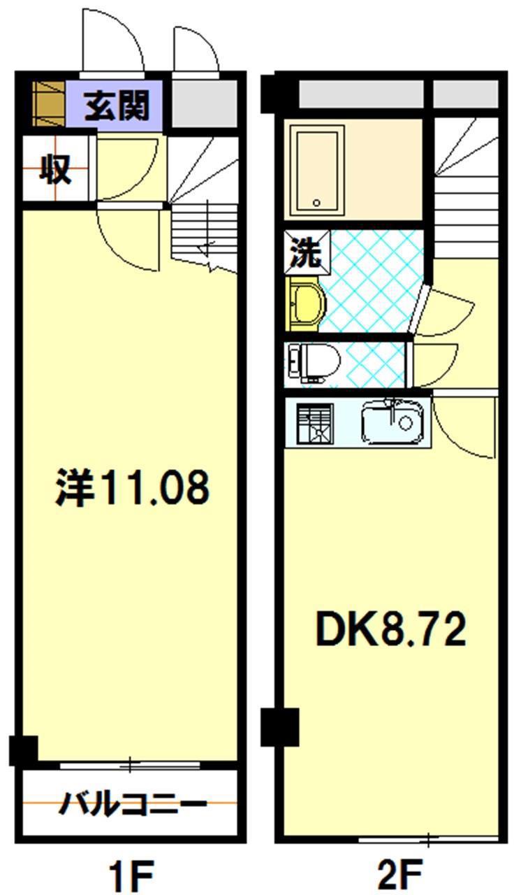 アミティ白木(1DK/1階)の間取り写真