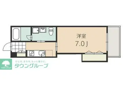 東急東横線 綱島駅 徒歩11分 2階建 築17年(1K/2階)の間取り写真