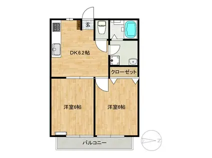 コーポTAKEDA(2DK/1階)の間取り写真