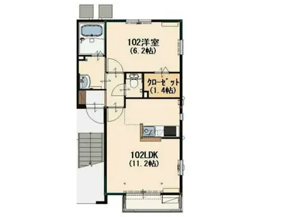 メゾンドツール(1LDK/1階)の間取り写真