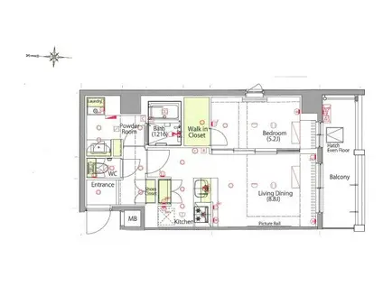 プレセダンヒルズ三ノ輪(1LDK/3階)の間取り写真