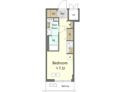 クラリッサ新綱島(ワンルーム/2階)の間取り写真