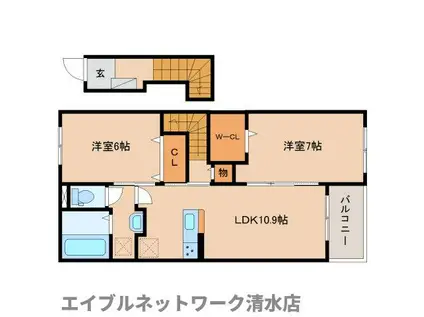 AFCレジデンス・XII(2LDK/2階)の間取り写真