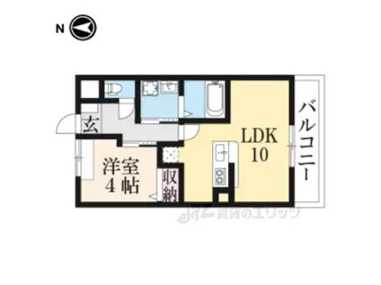 プランドールK2(1LDK/2階)の間取り写真