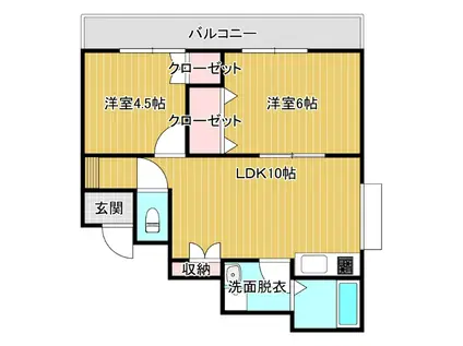 アモリーノ(2LDK/5階)の間取り写真