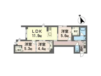 シャンテ ユー I(3LDK/1階)の間取り写真