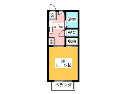 キャロットホームズII(ワンルーム/2階)の間取り写真