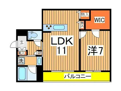 コルマル(1LDK/2階)の間取り写真