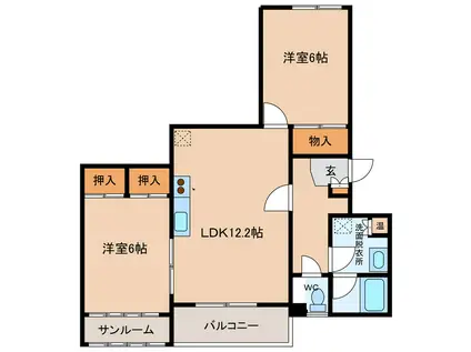 メゾン・エルヴェール(2LDK/2階)の間取り写真