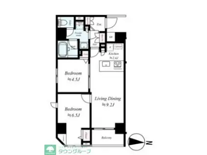アイル両国弐番館(2LDK/2階)の間取り写真
