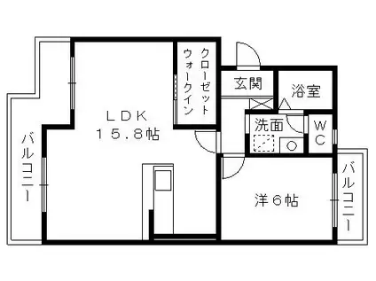 ルグラン(1LDK/3階)の間取り写真