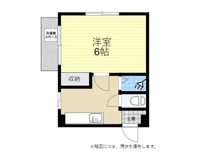 立花ビル(1K/2階)の間取り写真