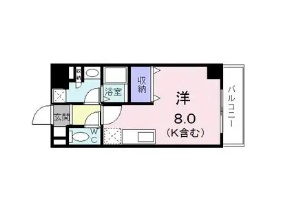 J3コート(ワンルーム/2階)の間取り写真