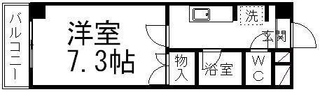 ハピネス上飯田(1K/1階)の間取り写真
