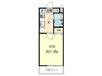 メゾンまき(1K/1階)の間取り写真