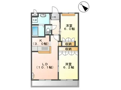 ル・パッサージュ(2LDK/2階)の間取り写真
