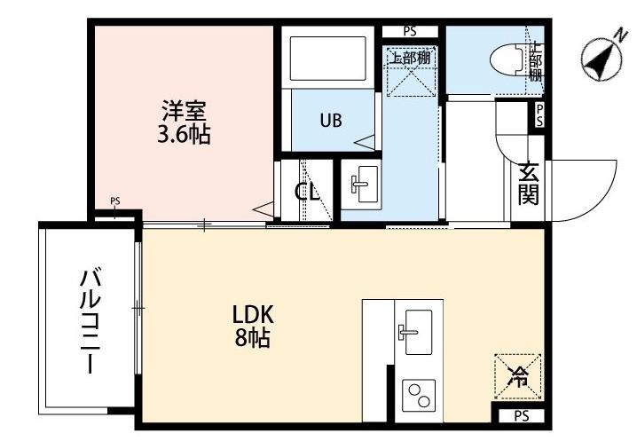 ROBOT HOME 東所沢III(1LDK/2階)の間取り写真
