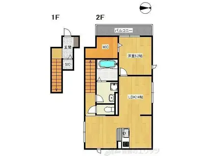 ルリアン弐番館(1LDK/2階)の間取り写真