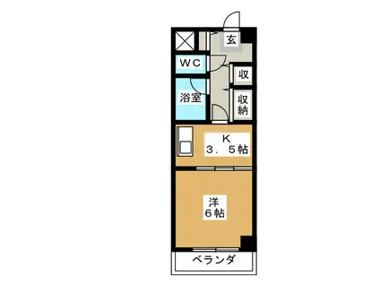 ソフィア(1K/2階)の間取り写真