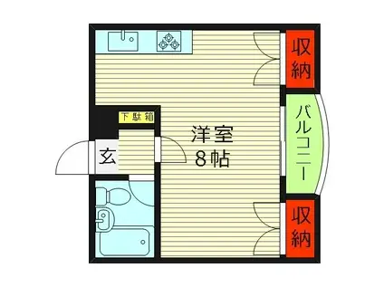 コスモレジデンス蒲生(ワンルーム/2階)の間取り写真