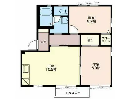 フォーレス(2LDK/2階)の間取り写真