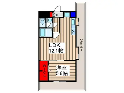 クリエール志木(1LDK/6階)の間取り写真