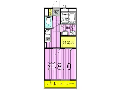 FOREST WINDフォレスト ウィンド(1K/2階)の間取り写真