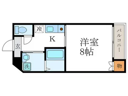 ヴィラ・デステ北白川(1K/1階)の間取り写真