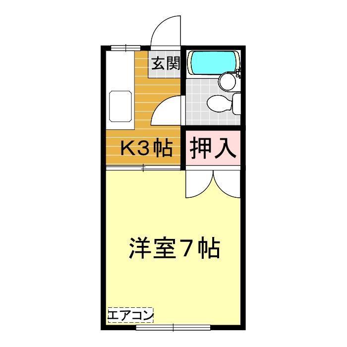 ペーパームーン(1K/2階)の間取り写真