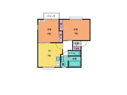 シェモアA.N(2DK/2階)の間取り写真