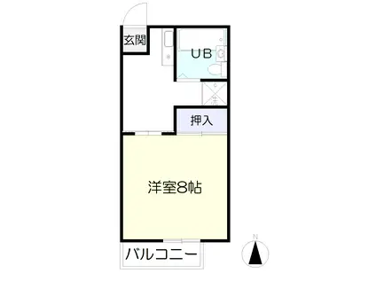 メゾンオチアイ第二(1K/2階)の間取り写真