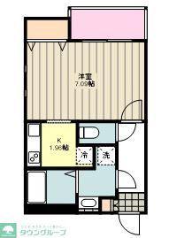 CHERIM立川(1K/1階)の間取り写真