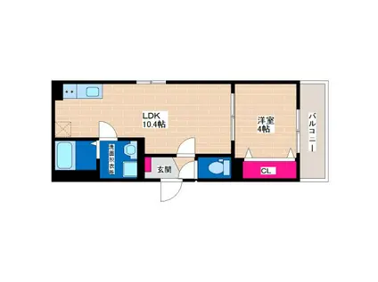 アバンティオ平野市町(1LDK/1階)の間取り写真