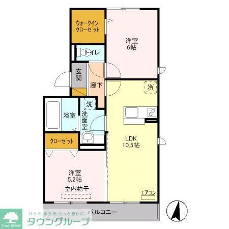 メゾン・ジャンティーユ(2LDK/2階)の間取り写真