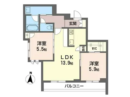 ベルフルール(2LDK/2階)の間取り写真