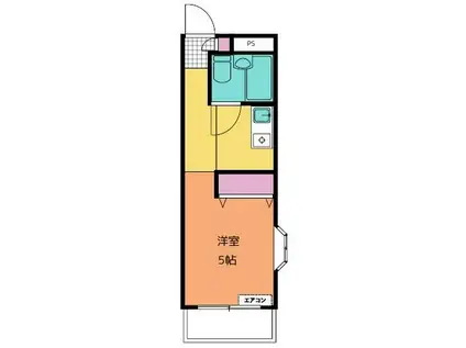 E-HOUSE C棟(1K/2階)の間取り写真