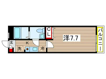 レジデンス司(1K/1階)の間取り写真