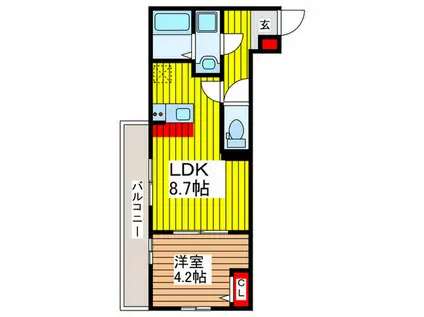 ガーデン・サンホワイトII(1LDK/2階)の間取り写真