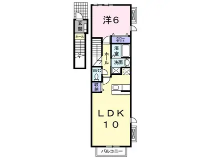 ガーデンハウスKT(1LDK/2階)の間取り写真