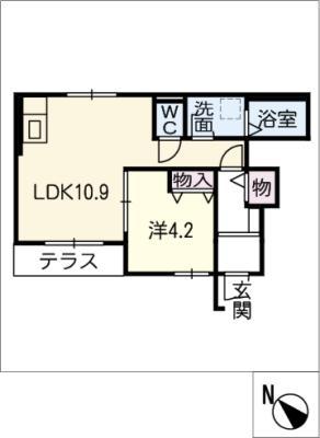 ルピナス(1LDK/1階)の間取り写真