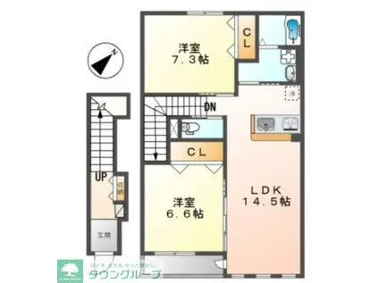 グリーンガーデン(2LDK/2階)の間取り写真